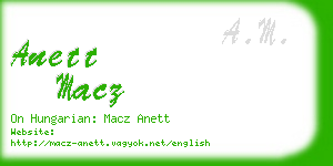 anett macz business card